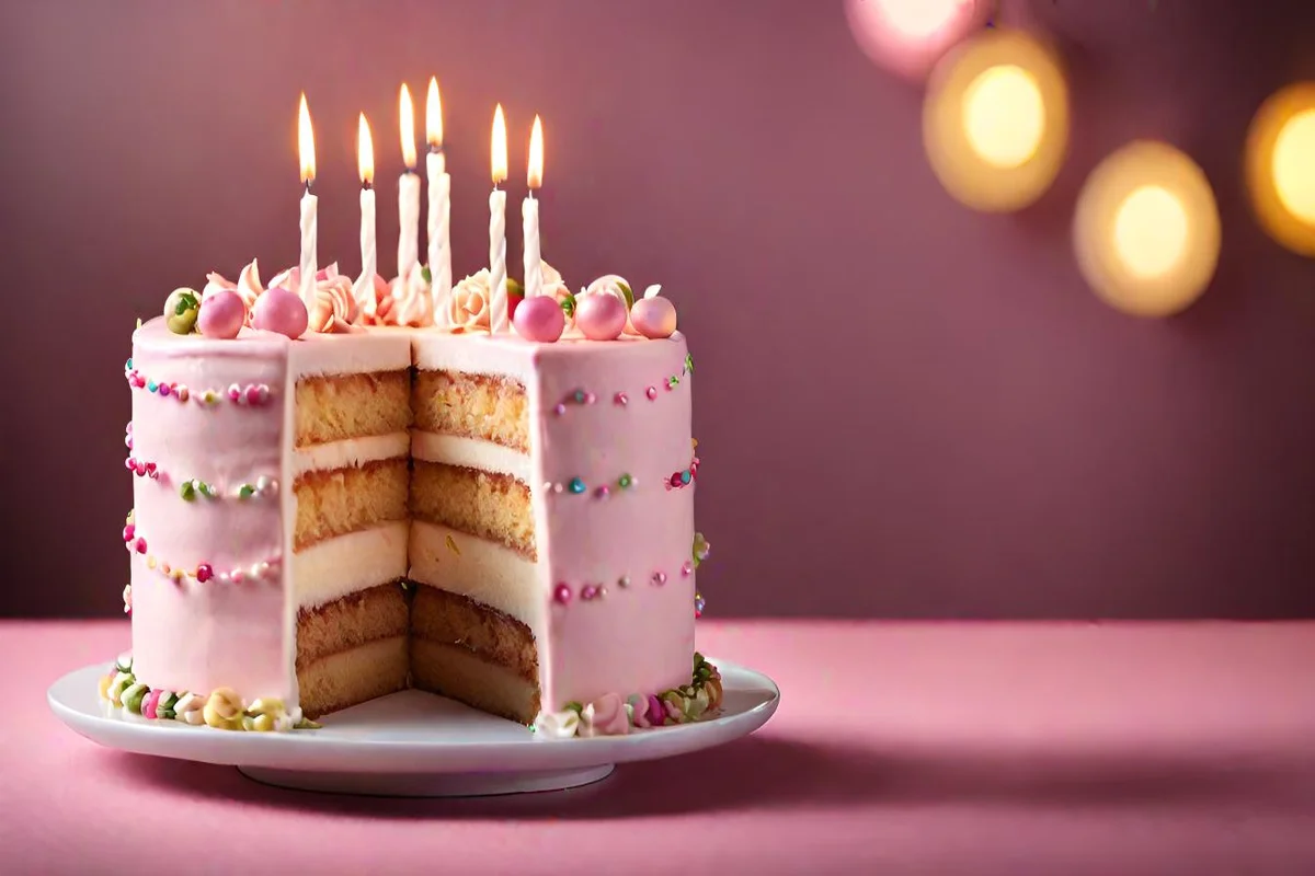 Festive half birthday cake in a celebration setting, highlighting its role in unique traditions.