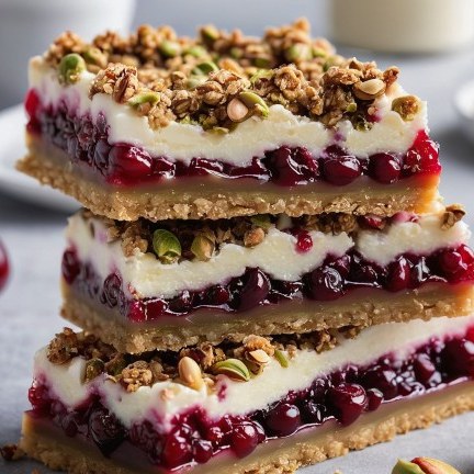 Cherry Pistachio Cheesecake Bars