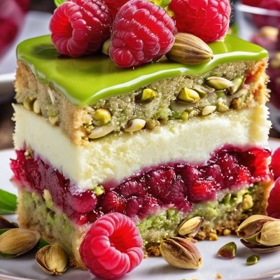 Heavenly Pistachio Raspberry Dream Cake