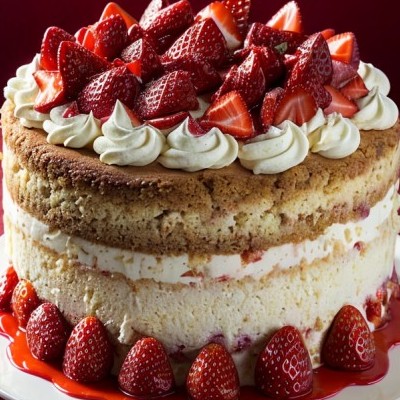 Strawberry Shortcake Cheesecake Cake